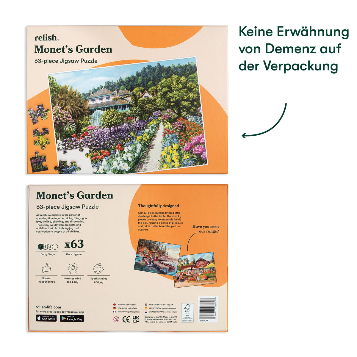 Demenz-Puzzle Monets Garten – 63 Teile