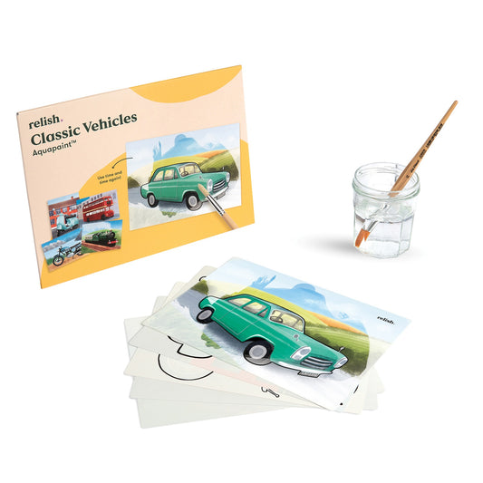 Schilderen met Water - Transport thema – Aquapaint spel met transportthema, stimuleert creativiteit en herinneringen bij dementie.
