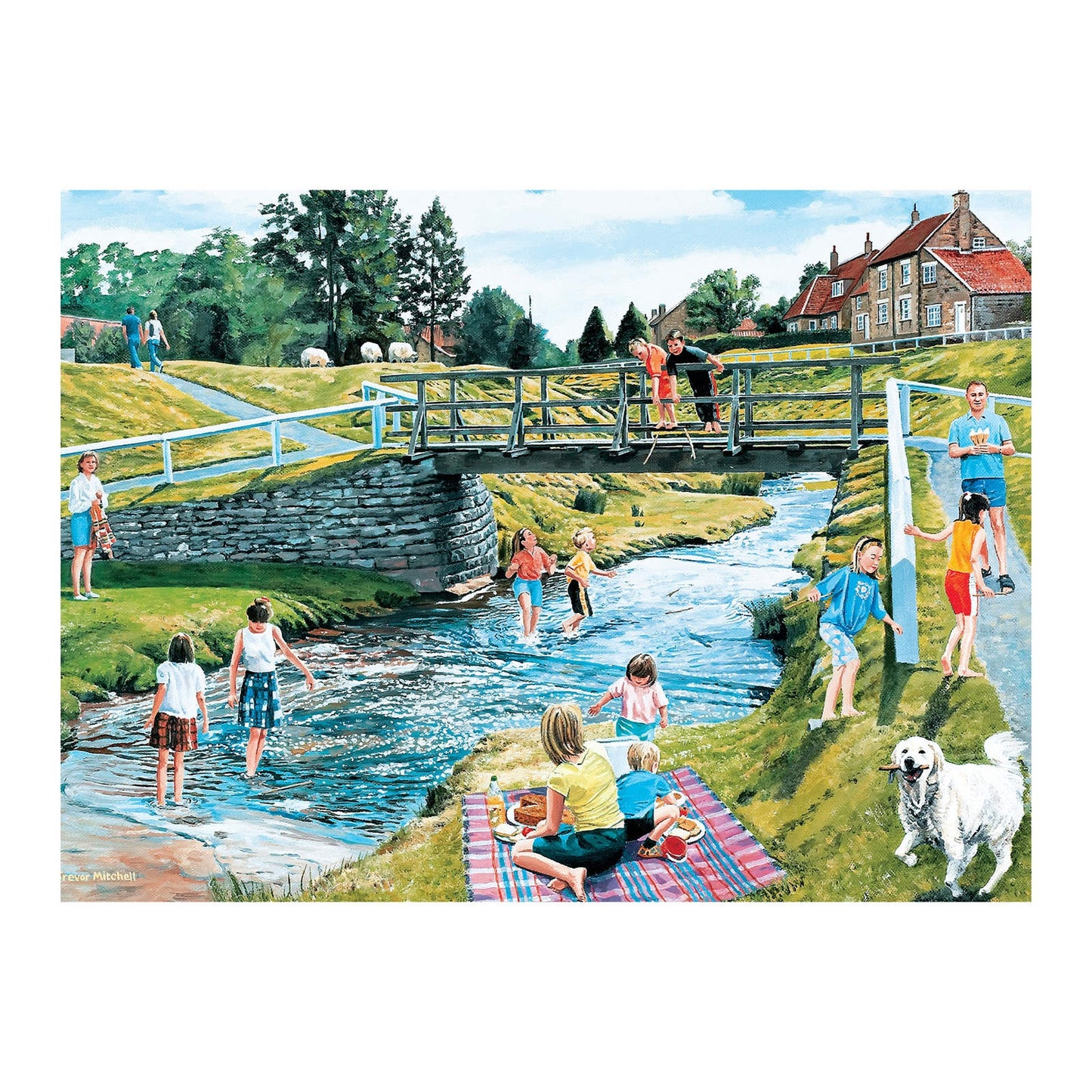 Dementie-puzzel 'Lente Picnic' – 35-delige puzzel met lentethema, stimuleert geheugen en gesprekken bij ouderen.