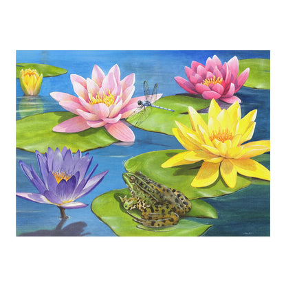 Demenzpuzzle Seerosenteich für Senioren und Menschen mit Demenz, mit 13 Puzzleteilen und einem klaren, gut erkennbaren Motiv