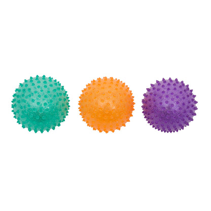 Glitter Knobby Balls – Set van 3 sensorische speelballen die activering en plezier bieden voor senioren.