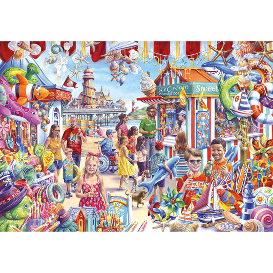 Dementie Puzzel 'Souvenirs van de Kust' – 250 XL stukjes, stimuleert activering en herinneringen voor senioren.