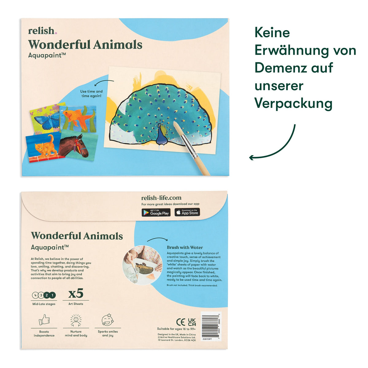 Aquapaint Tiere – Malen mit Wasser für Menschen mit Demenz