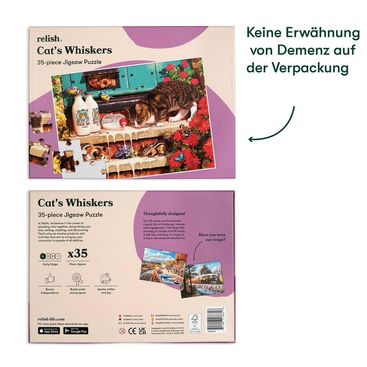 Demenz-Puzzle Verspielte Kätzchen – 35 große Teile