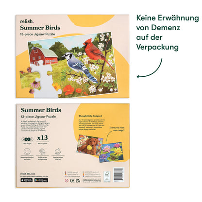 Demenz-Puzzle Sommervögel – 13 Teile