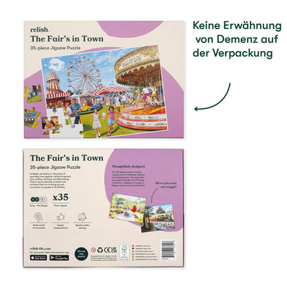 Relish Jahrmarkt in der Stadt – 35-Teile-Puzzle für Senioren