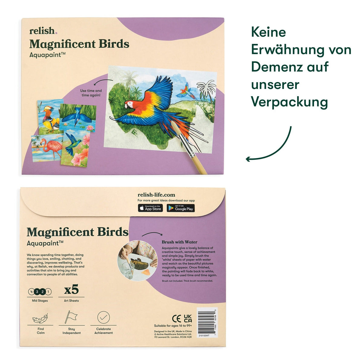 Aquapaint Vögel – Malen mit Wasser bei Demenz