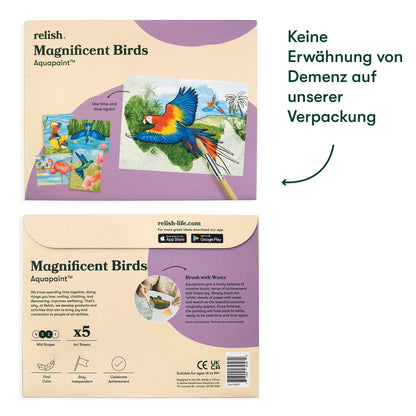 Aquapaint Vögel – Malen mit Wasser bei Demenz