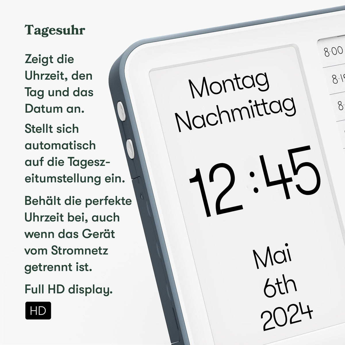 Relish Day Clock Hub – Demenzuhr für Tagesstruktur