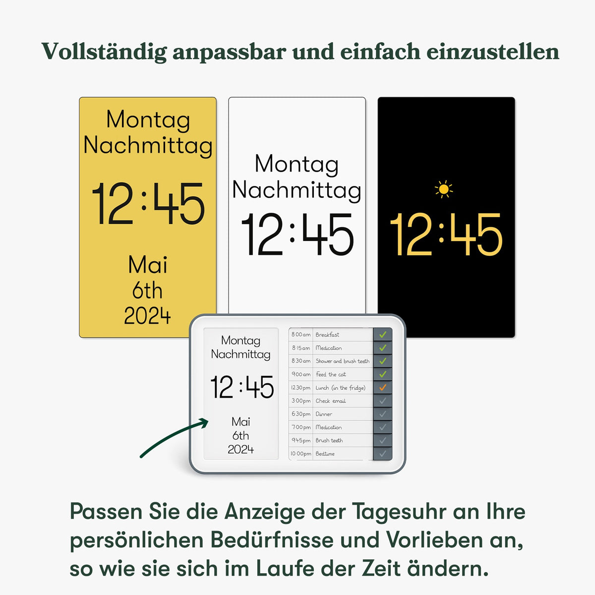 Relish Day Clock Hub – Demenzuhr für Tagesstruktur
