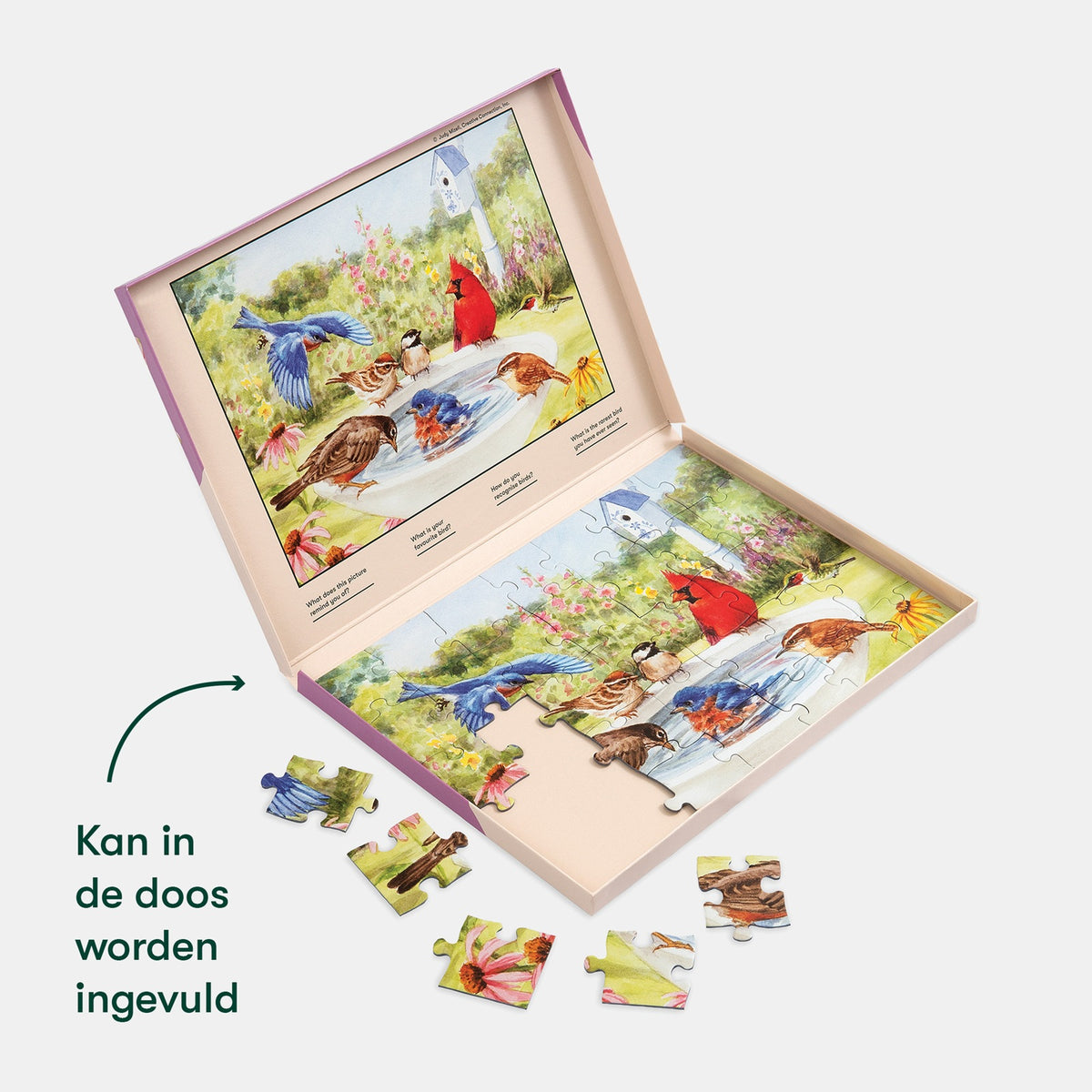 Demenz-Puzzle Badende Vögel – 35 große Teile
