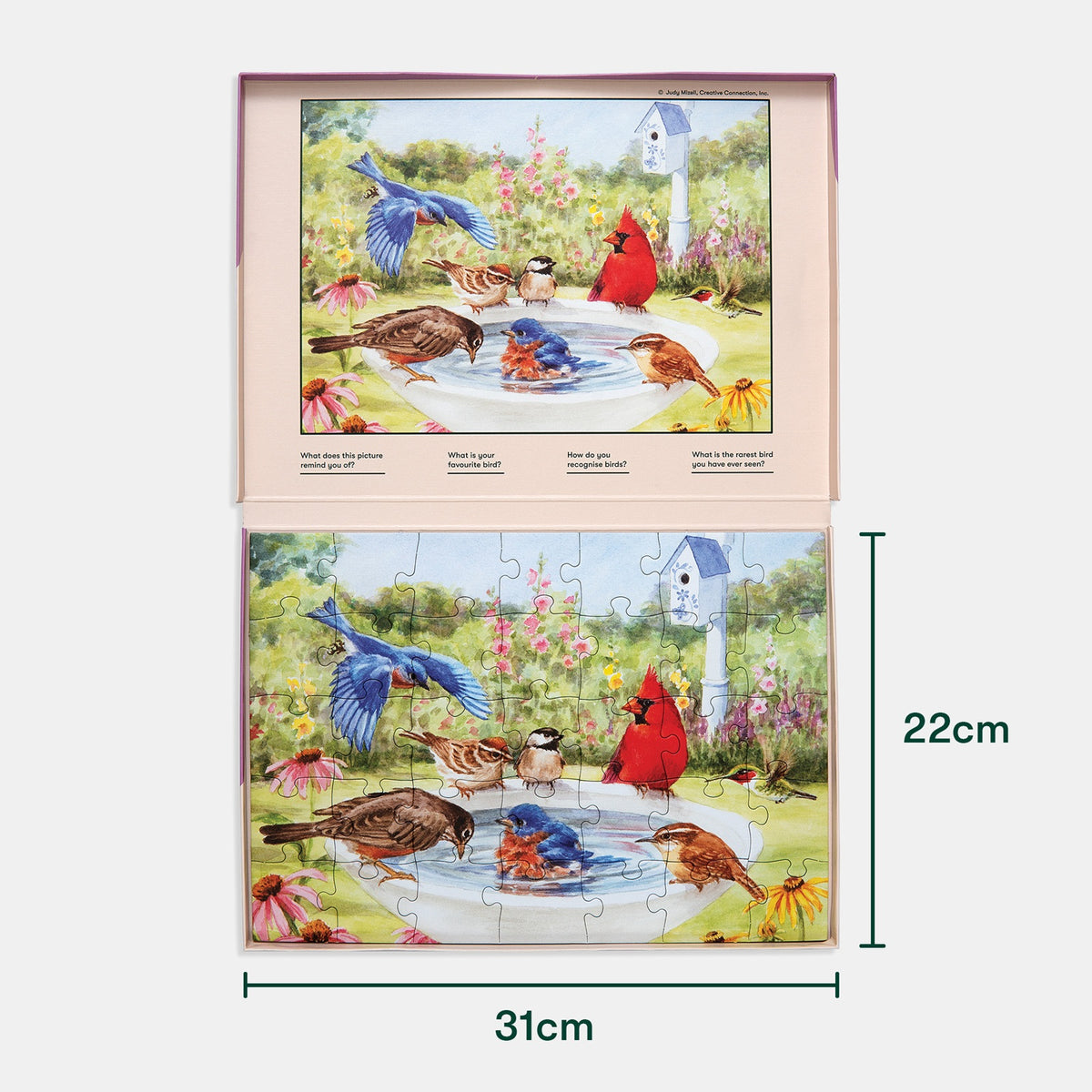 Demenz-Puzzle Badende Vögel – 35 große Teile