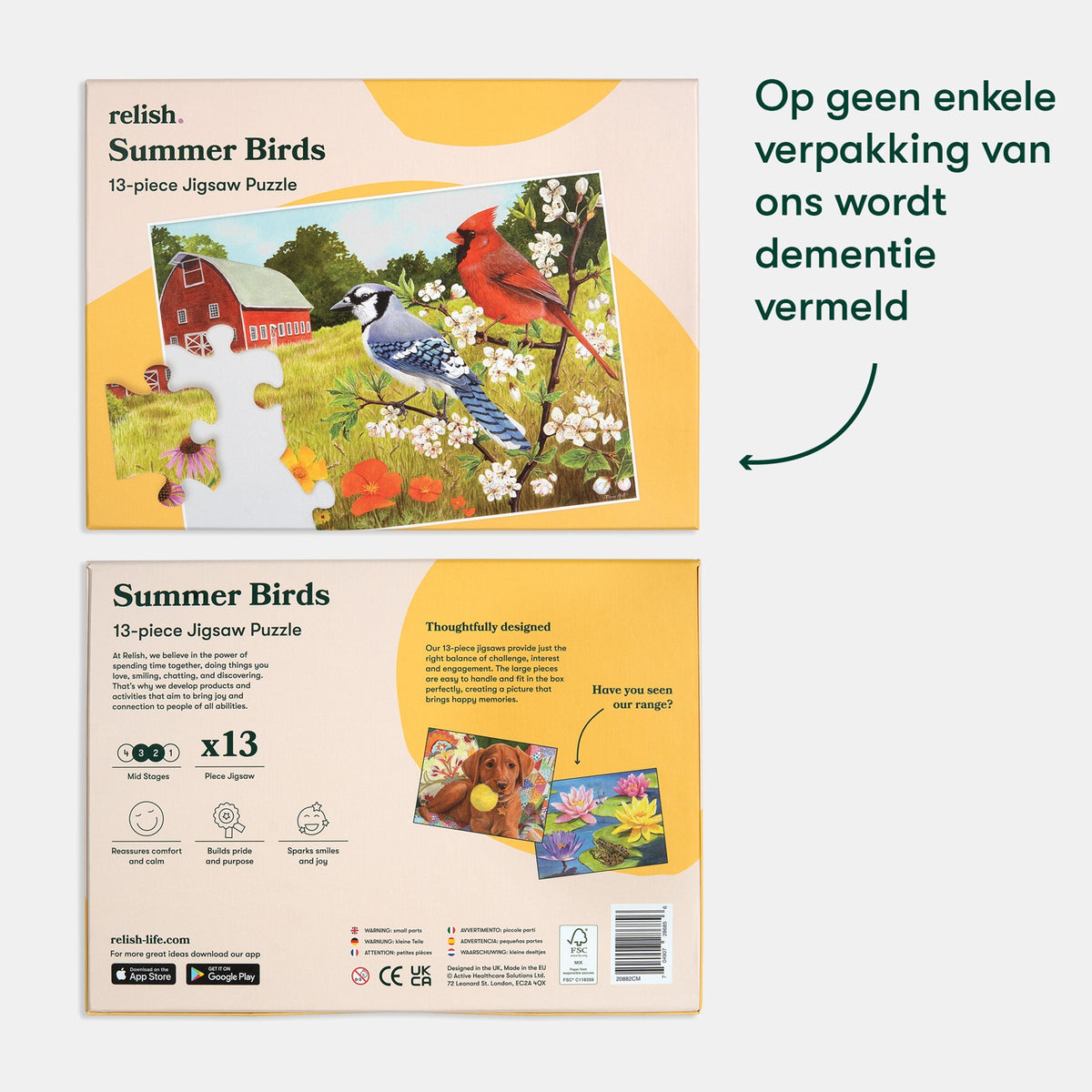 Demenz-Puzzle Sommervögel – 13 Teile