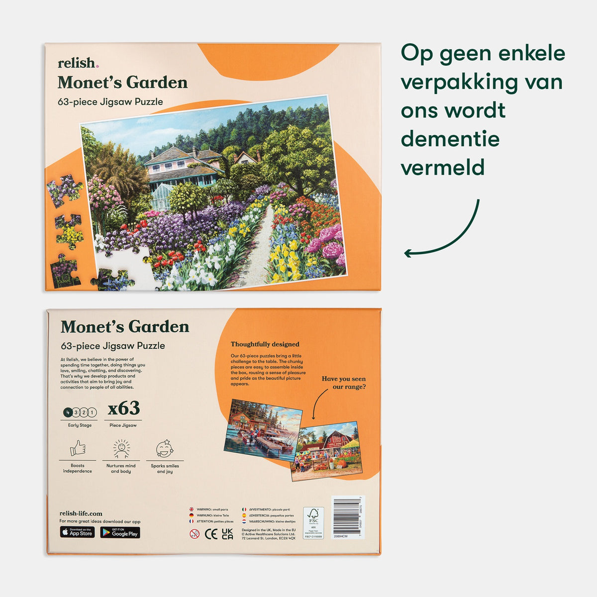 Demenz-Puzzle Monets Garten – 63 Teile